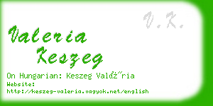 valeria keszeg business card